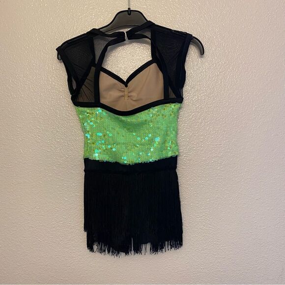 Weissman dance costume green sequin fringe flapper Replay
12269 Child IC 7/8 - Picture 8 of 11